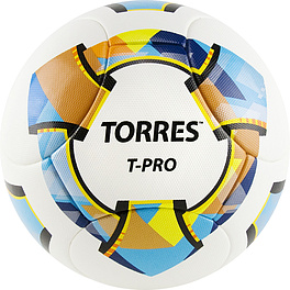 Мяч футб. TORRES T-Pro, F320995, р.5, 14 панел. PU-Microf, 4 подкл. сл, термосшив, бело-мульт