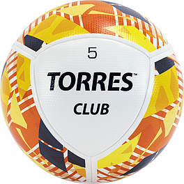 СЦ*Мяч футб. TORRES Club, F320035, р.5, 10 панели. PU, гибрид. сшив, беж-оранж-сер