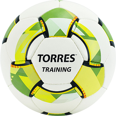 СЦ*Мяч футб. TORRES Training, F320054,р.4, 32 панели. PU, 4 под. слоя, ручная сшивка, бело-зел-сер